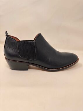 Coach Black Leather Slip-On Ankle Booties